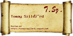 Tomay Szilárd névjegykártya